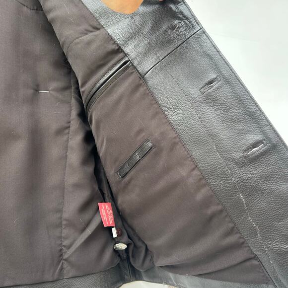 Saguaro West Men’s Leather Fur Biker Vest Plus Size 3XL Custom XXL - Picture 11 of 13